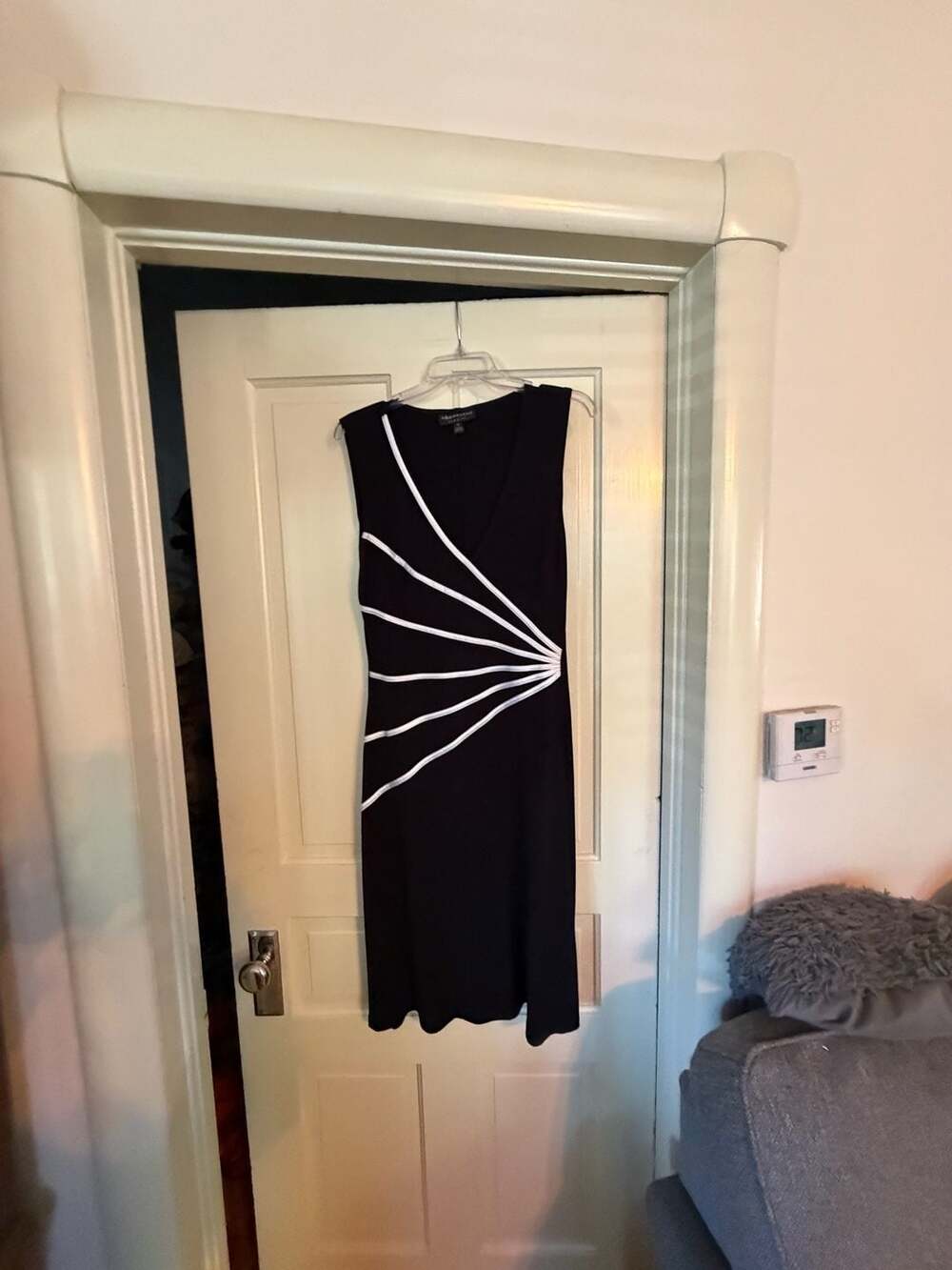 Connected Apparel Dress Size 14 Black White Accent Piping
